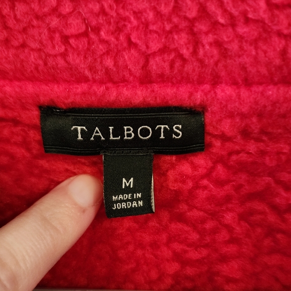 Talbots Fleece Zip Up Jacket Womens Size M Red - Picture 3 of 7